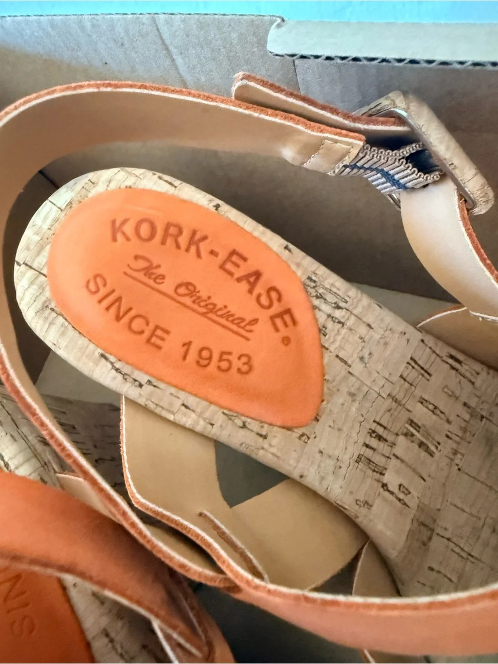 Kork-Ease Women’s 6 Orange Cork Block Heels